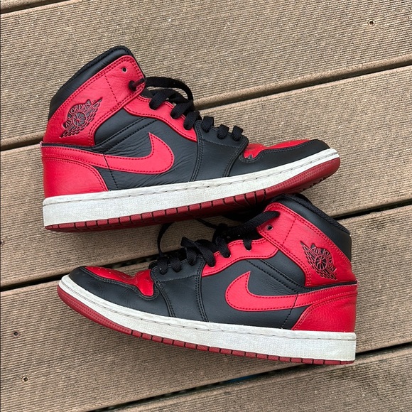 Jordan Black and Red High-Top Sneakers - Picture 2 of 2